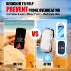 Bolsa térmica de refrigeración para teléfono para playa y piscina, bolsa de enfriamiento para iPhone con 2 paquetes de gel reutilizables que evita el sobrecalentamiento del teléfono para el