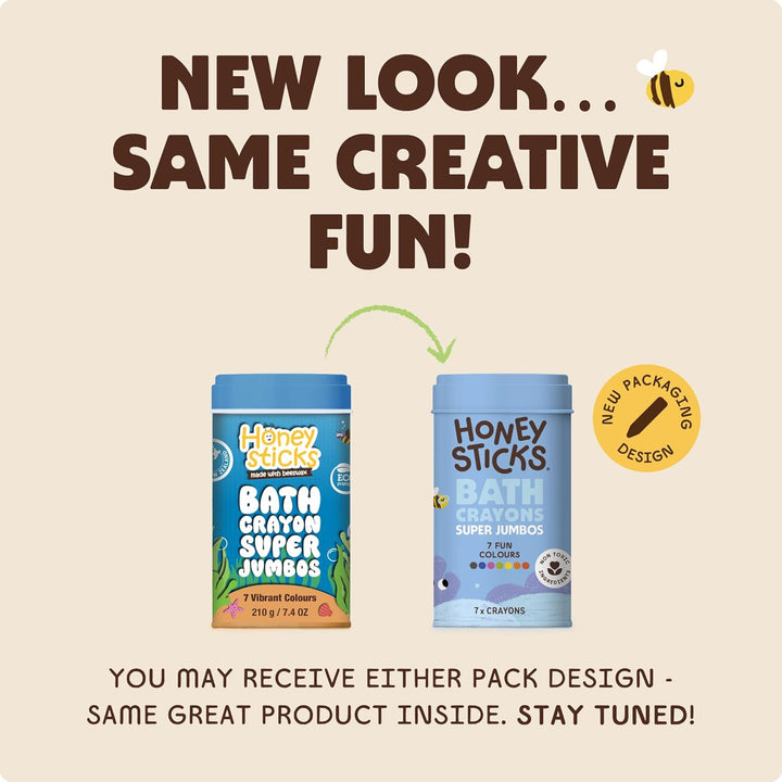 Honeysticks Crayones de baño súper jumbo no tóxicos para