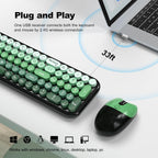 MOFII Combo de teclado y mouse inalámbricos, teclado pequeño compac...