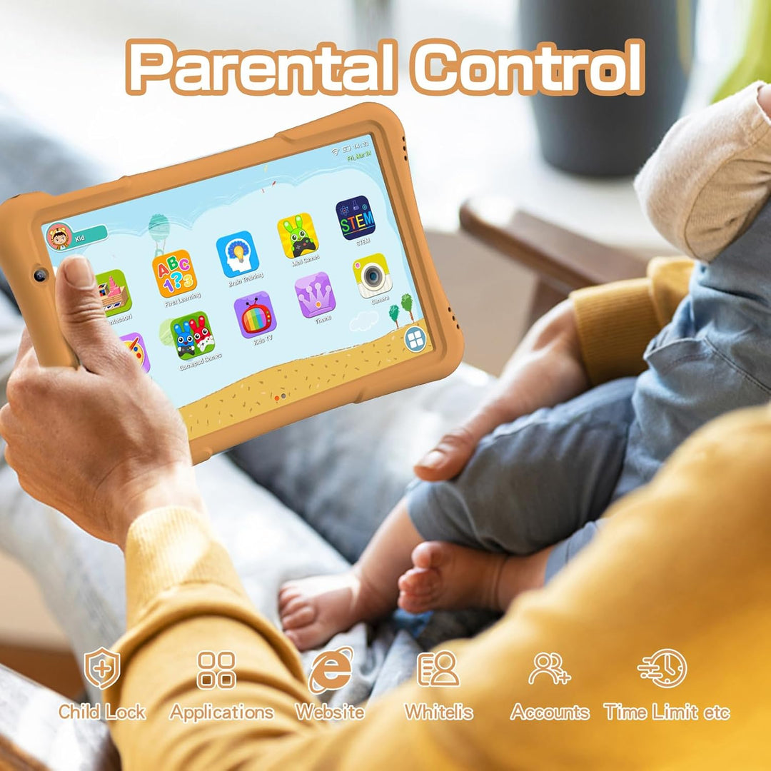 PRITOM Tableta para niños de 10 pulgadas Android 14, 32GB, Quad-Cor...