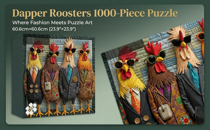 Runway Roosters - Rompecabezas de 1000 piezas para adultos