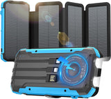 Nymzixt Banco de energía solar de 20000 mAh, cargador portátil inte...