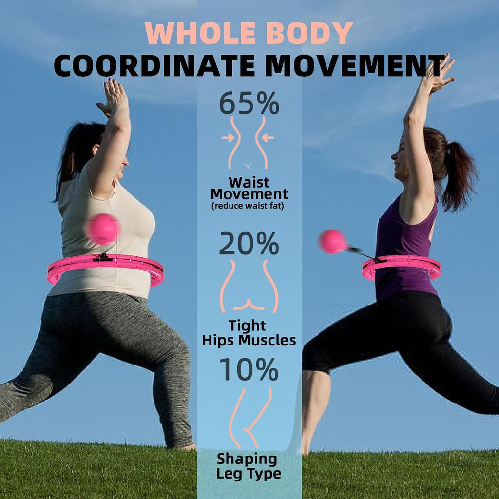 Infinity Hoop,2 en 1 Adjustable Fitness Hoop para Women Beginners