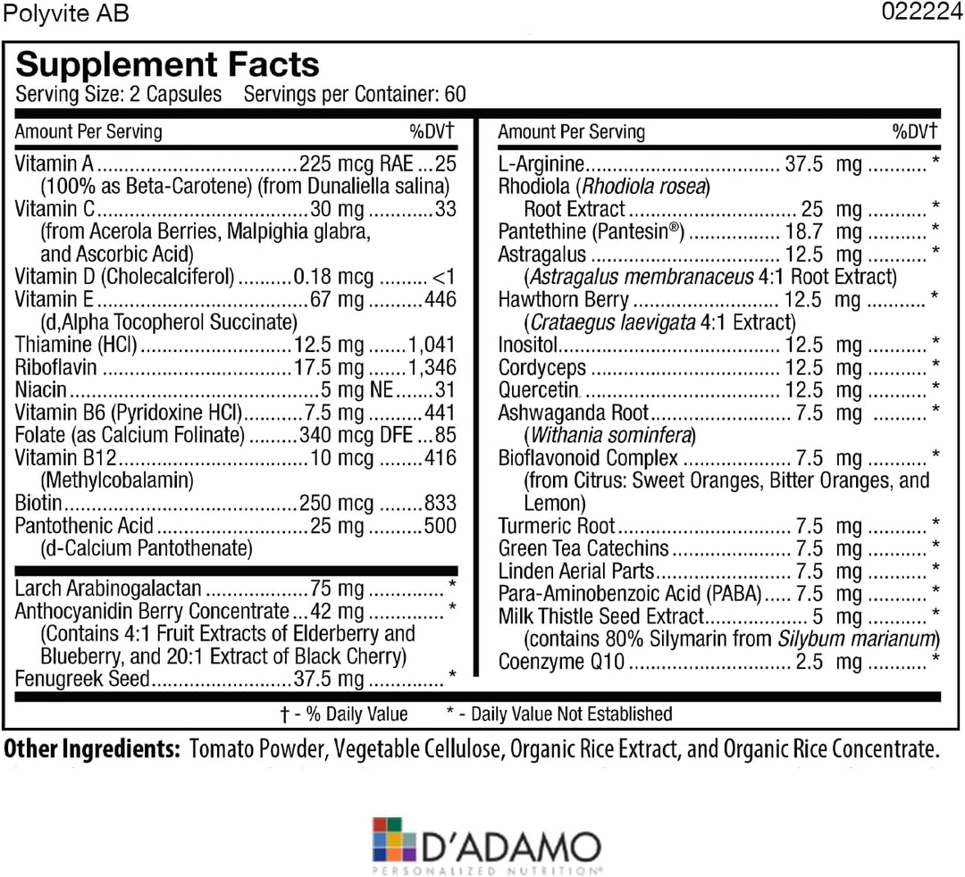 D'Adamo Personalized Nutrition - Pila de salud óptima (tipo de...
