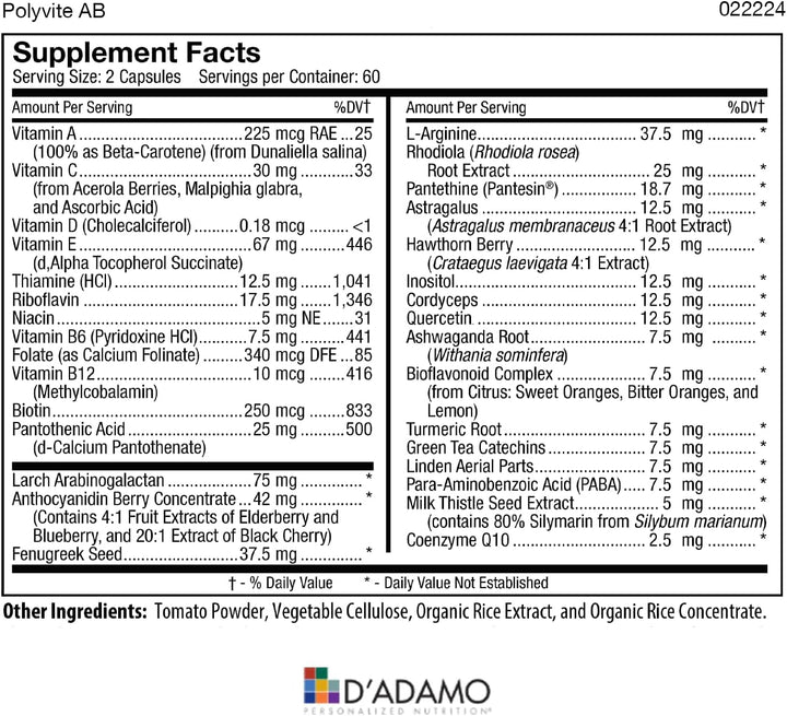 D'Adamo Personalized Nutrition - Pila de salud óptima (tipo de...