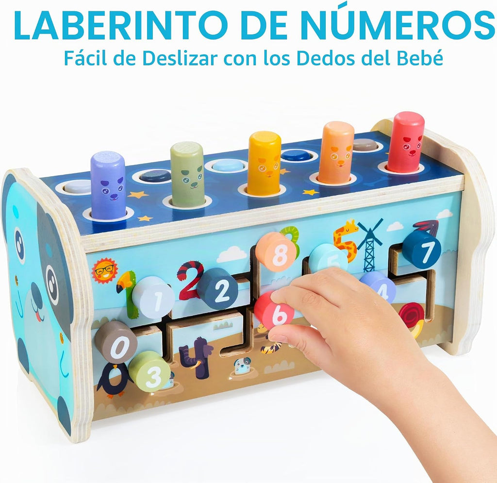 Juguetes Montessori de madera para martillar para niños de 1