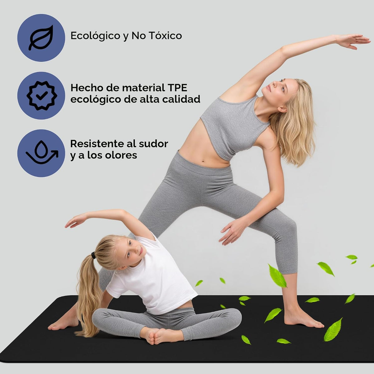 Tapete de yoga extra ancho de 72 x 32 pulgadas, tapete de ejercicio antideslizante de TPE para entrenamiento en casa, tapete de yoga grande de alta densidad de 0.236 pulgadas para hombres y