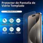 ImpactStrong 3-Pack Protector de Pantalla de Vidrio Templado a prueba de golpes para iPhone 15 Pro [Marco de Instalación Fácil] [Sin Burbujas] [9H de Dureza] [Cobertura Total] Amigable con funda, 6.1 Pulgadas