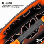 Klein Tools 62202MB Bolsa de Herramientas MODbox, Parte de la Estación de Trabajo Móvil MODbox, 33 Bolsillos, Amplio Almacenamiento de Herramientas, Bolsillo con Cremallera para Artículos Pequeños