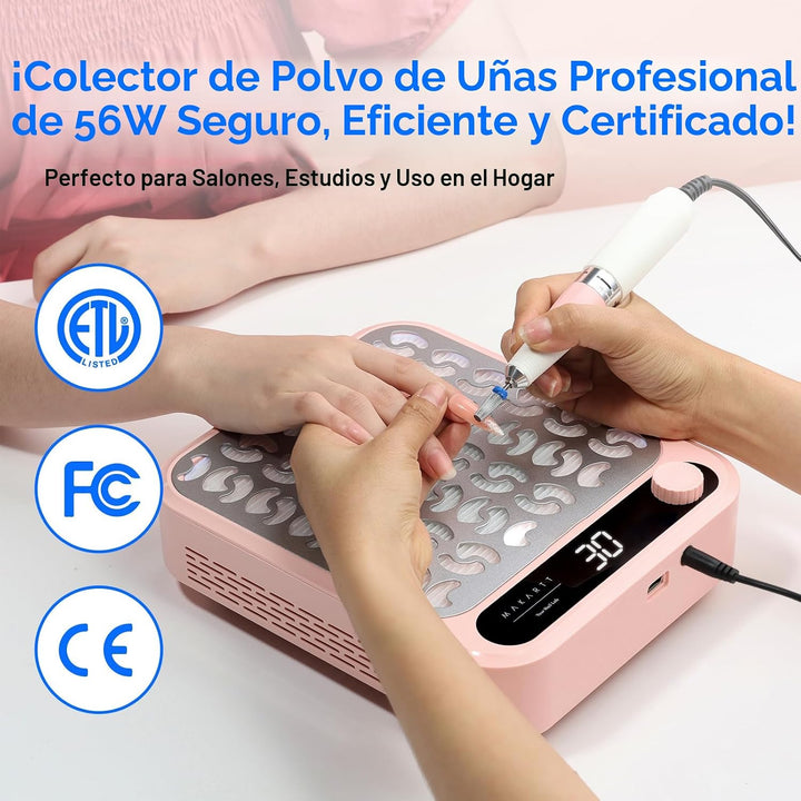 Makartt - Colector de polvo de uñas profesional con potente succión...