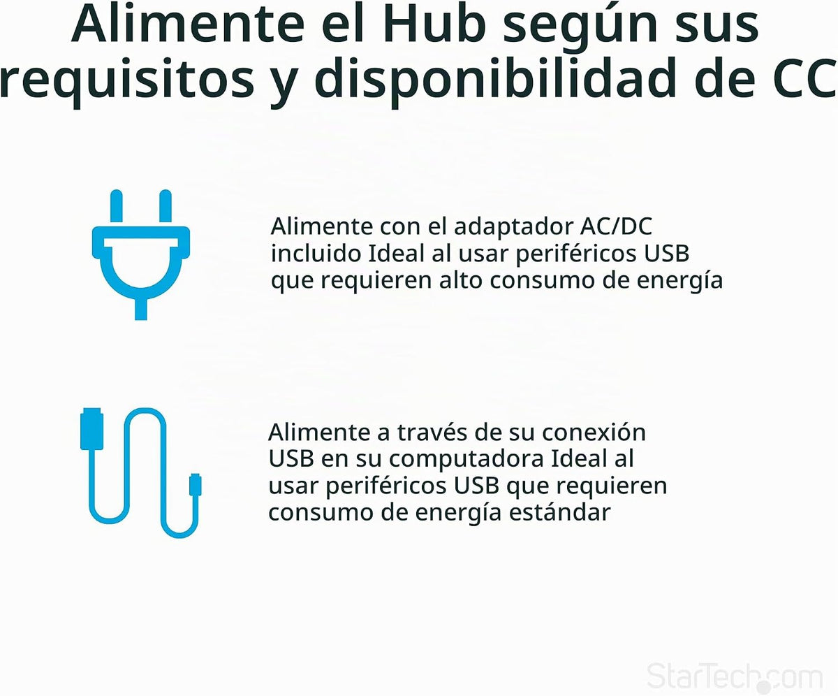 StarTech.com, ST7300USB3B, hub USB 3.0 de 7 puertos, alimentado