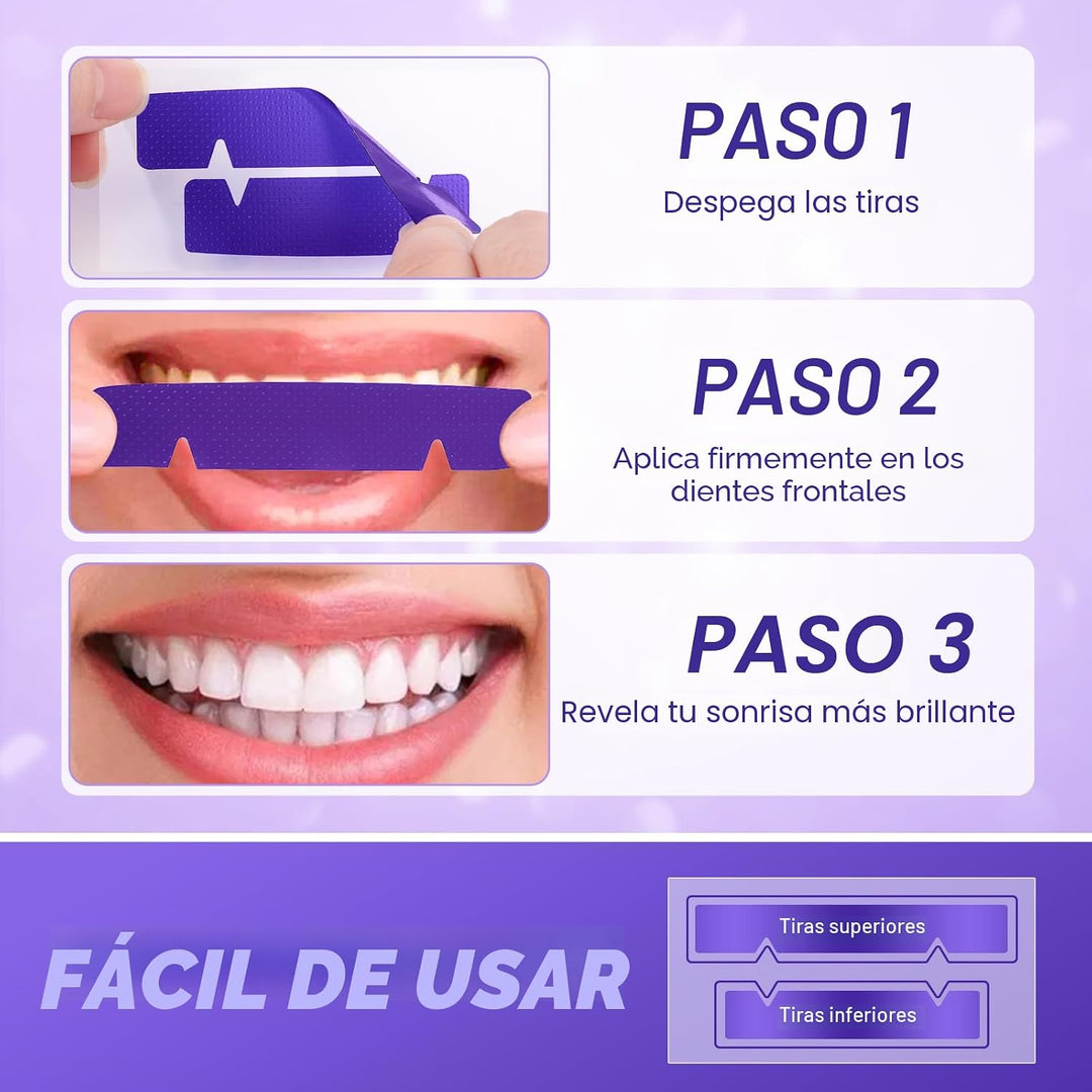 Tiras blanqueadoras de dientes moradas \u2013 42 tiras blanqueadora...