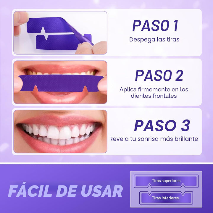 Tiras blanqueadoras de dientes moradas \u2013 42 tiras blanqueadora...