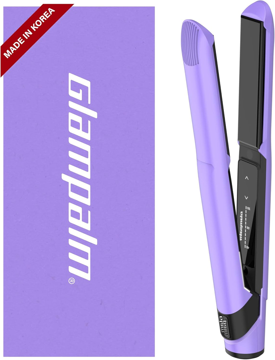 GLAMPALM Plancha de pelo 1" de cerámica plana infundida con Vit...