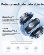 SHOKZ OpenFit Air 2, auriculares abiertos, color negro, resistente al agua