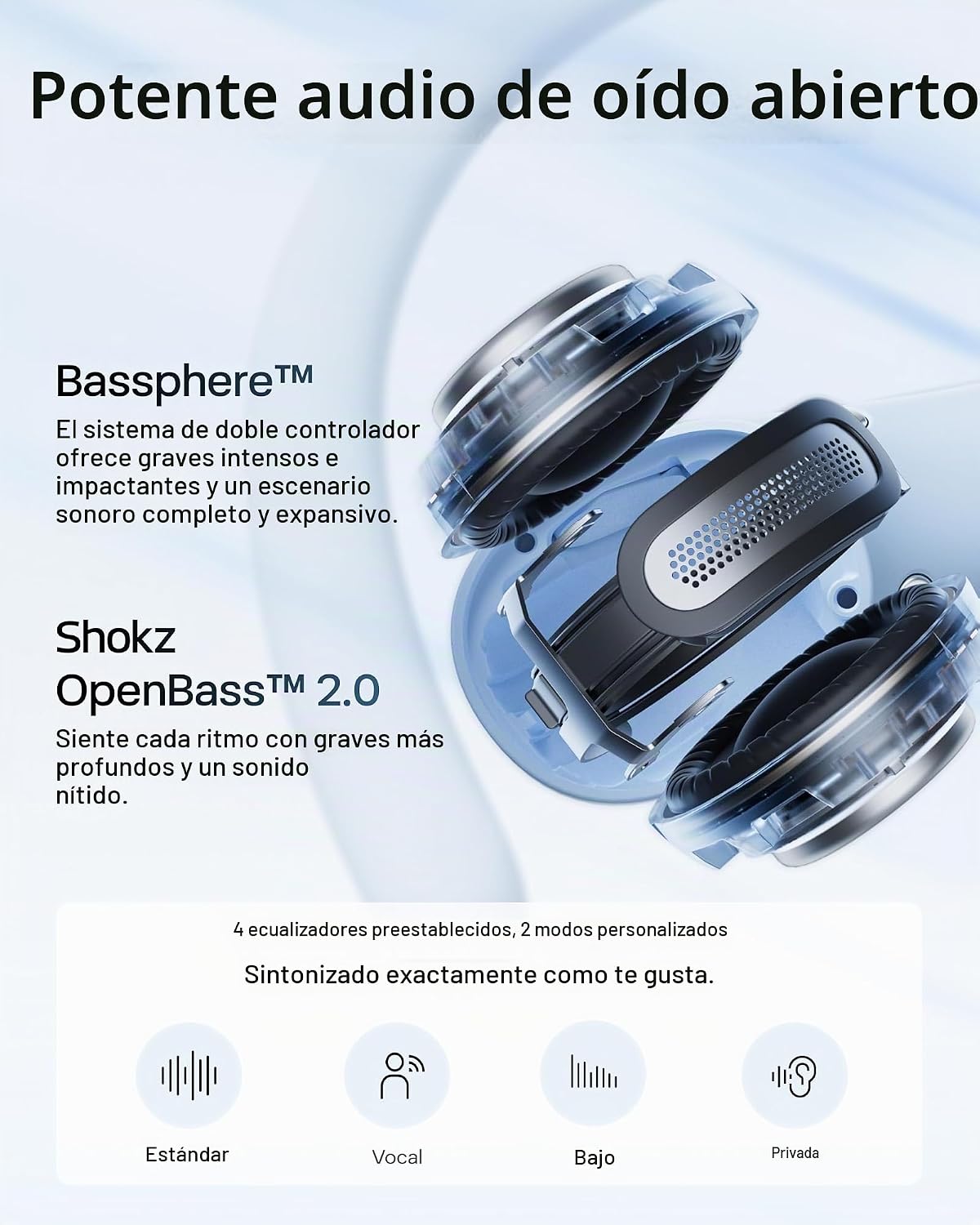 SHOKZ OpenFit Air 2, auriculares abiertos, color negro, resistente al agua