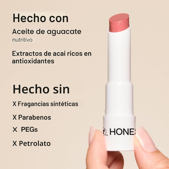 Honest Beauty Bálsamo labial hidratante vegano con color | Extracto...