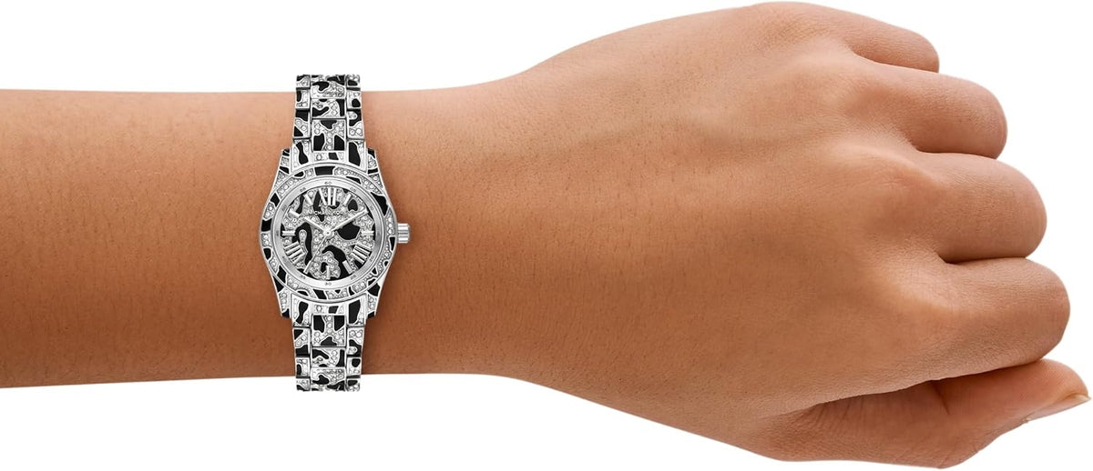 Reloj para mujer Michael Kors Lexington de tres manecillas con estampado animal en acero inoxidable (Modelo: MK7640)