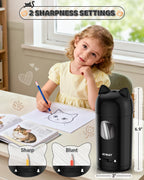 AFMAT Sacapuntas eléctrico PSX9, sacapuntas totalmente automático para niños, entrada y salida automática, para lápices de colores n.º 2 de φ7-0.315 in, recargable e inalámbrico