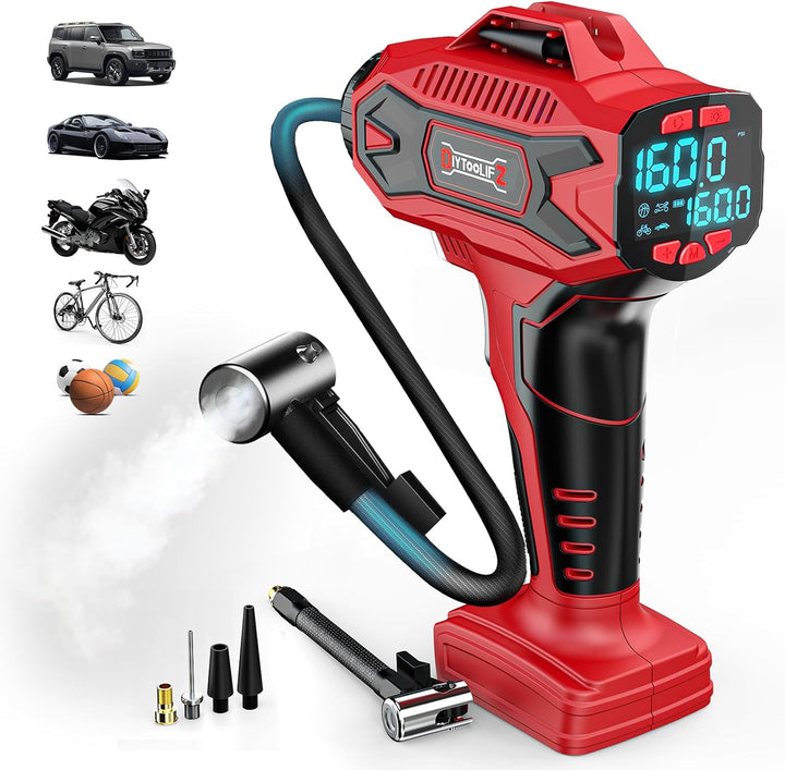 DIYtoolifz 160PSI - Compresor de aire inflador de neumáticos inalám...