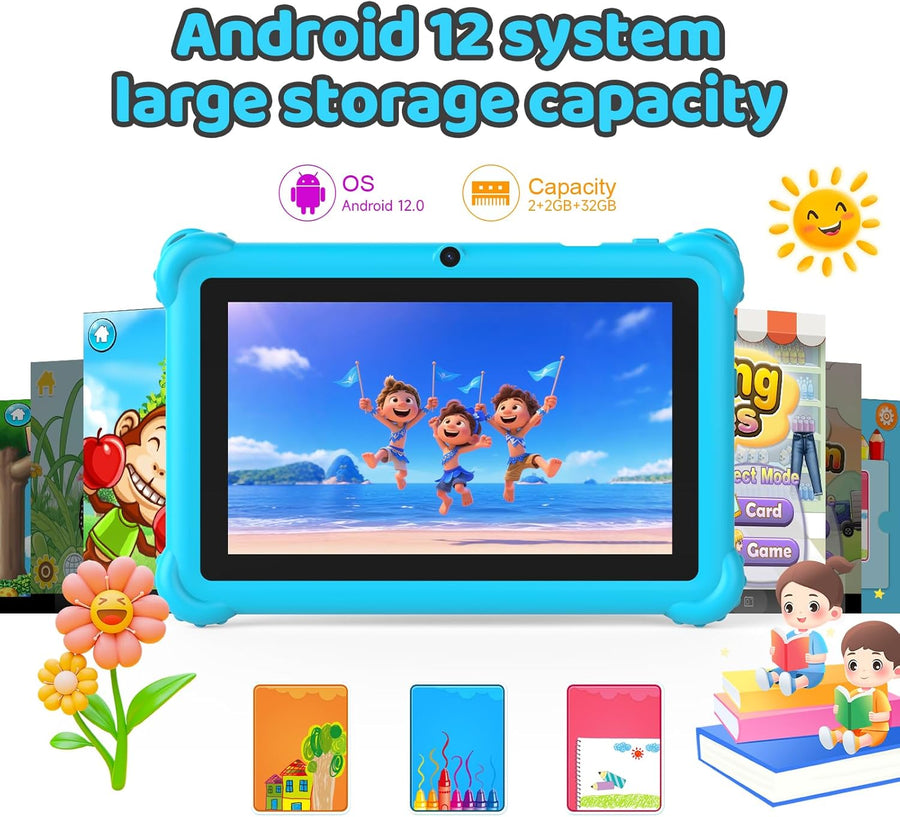 Tableta para Niños de 7 pulgadas, Tableta Android para Niños Pequeñ...