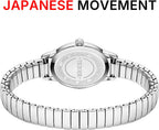 Relojes pequeños de oro para mujer, reloj analógico de esfera fácil de leer, caja ovalada, banda de expansión de acero inoxidable, reloj impermeable
