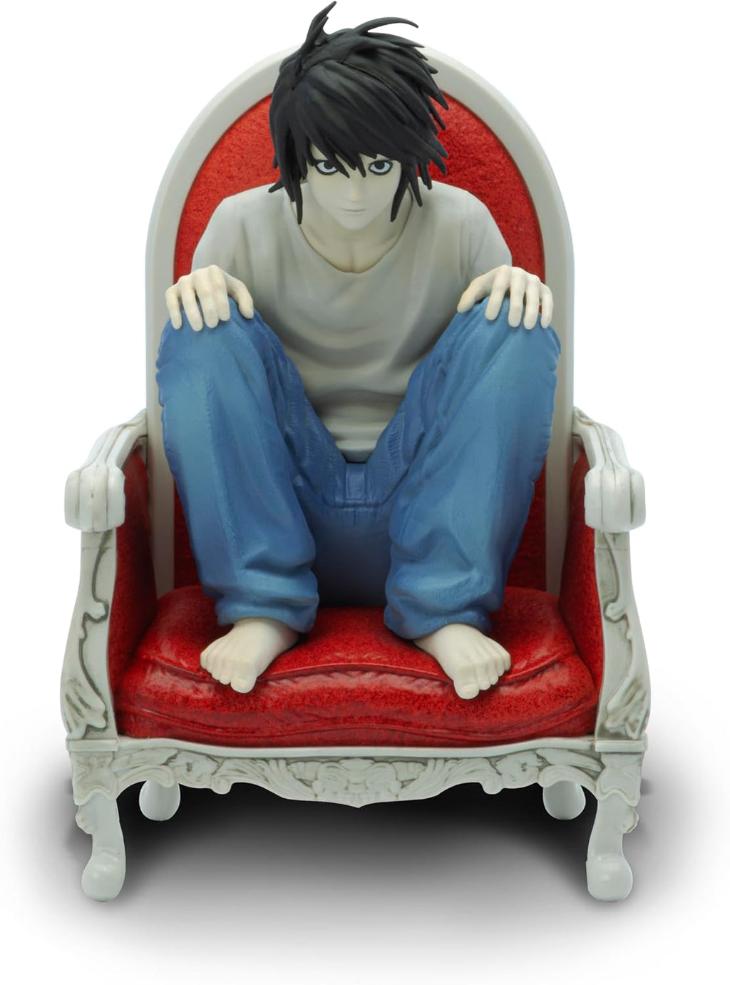 ABYSTYLE Studio Death Note Detective L SFC Figura coleccionable de PVC de 5.5 pulgadas de alto, estatua de anime, figura de manga de anime, decoración del hogar, habitación y oficina, regalo