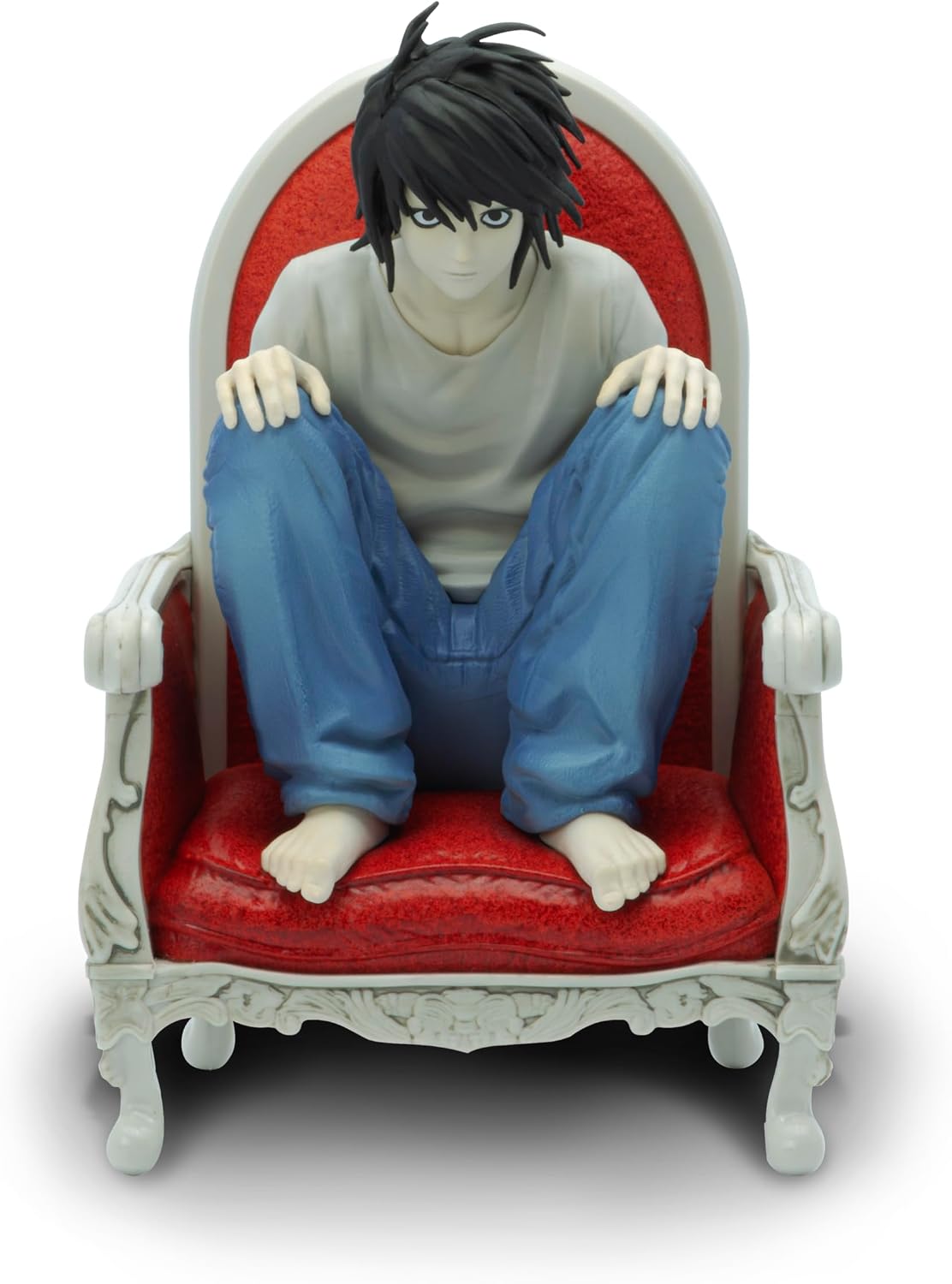 ABYSTYLE Studio Death Note Detective L SFC Figura coleccionable de PVC de 5.5 pulgadas de alto, estatua de anime, figura de manga de anime, decoración del hogar, habitación y oficina, regalo