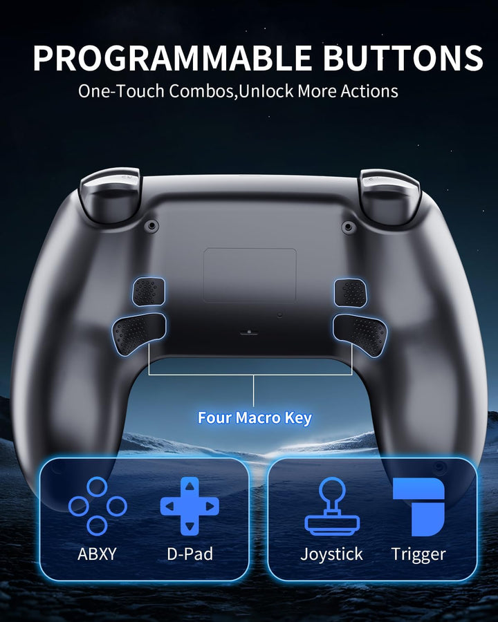 Controlador inalámbrico negro compatible con