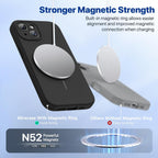 Miracase - Carcasa de silicona y magnética para iPhone 15, color negro oscuro