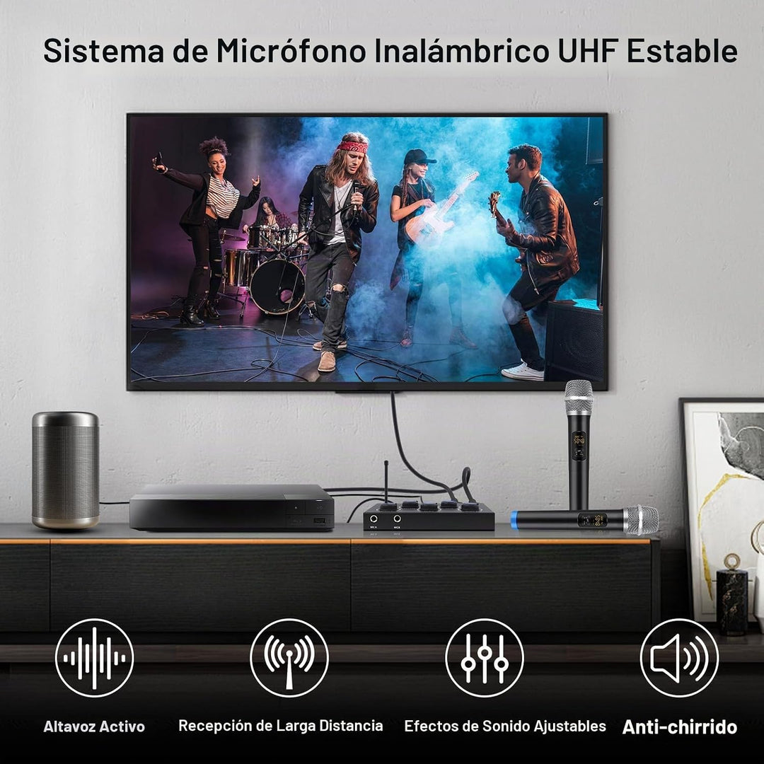 Sistema de Karaoke Inalámbrico, Micrófono de Karaoke Portátil con M...