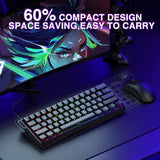Aula WIN60 HE - Teclado mecánico 60% para juegos con cable, interru...