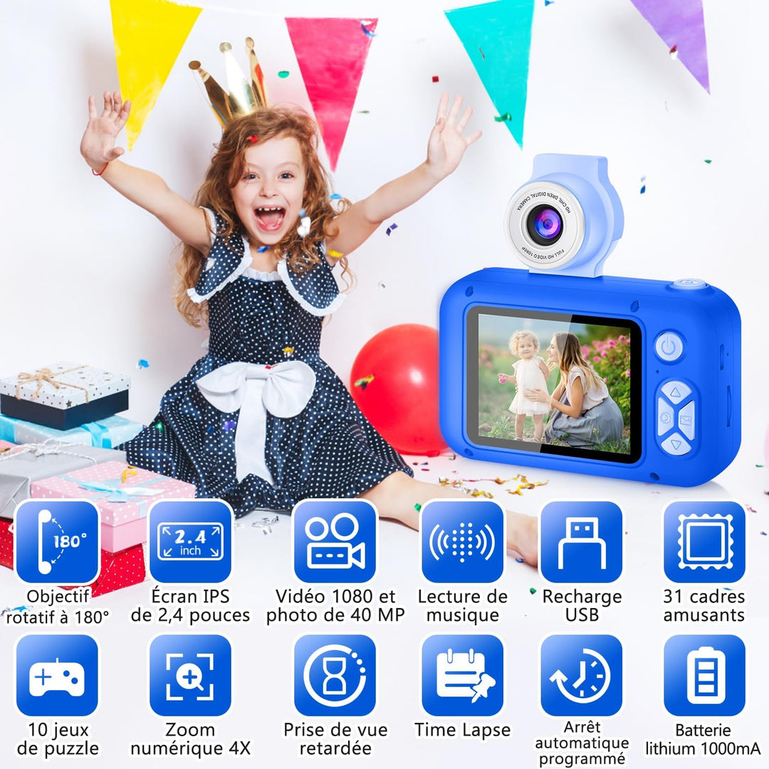 ARNSSIEN Cámara para niños, cámara digital de juguete para niños pe...
