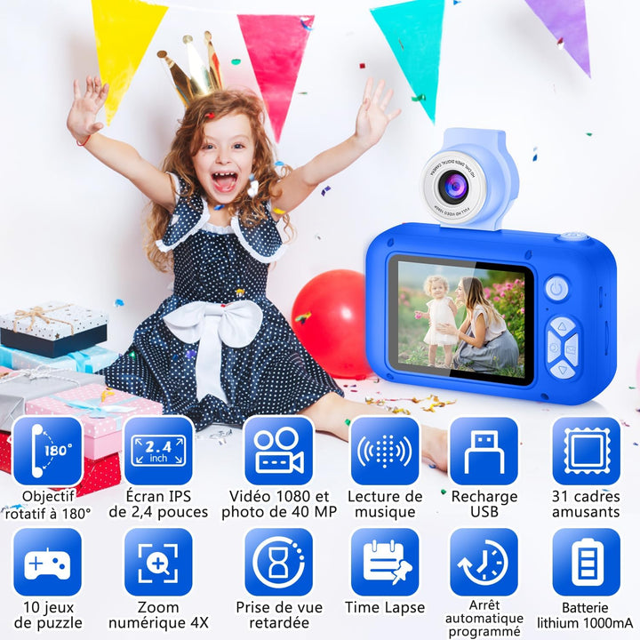 ARNSSIEN Cámara para niños, cámara digital de juguete para niños pe...