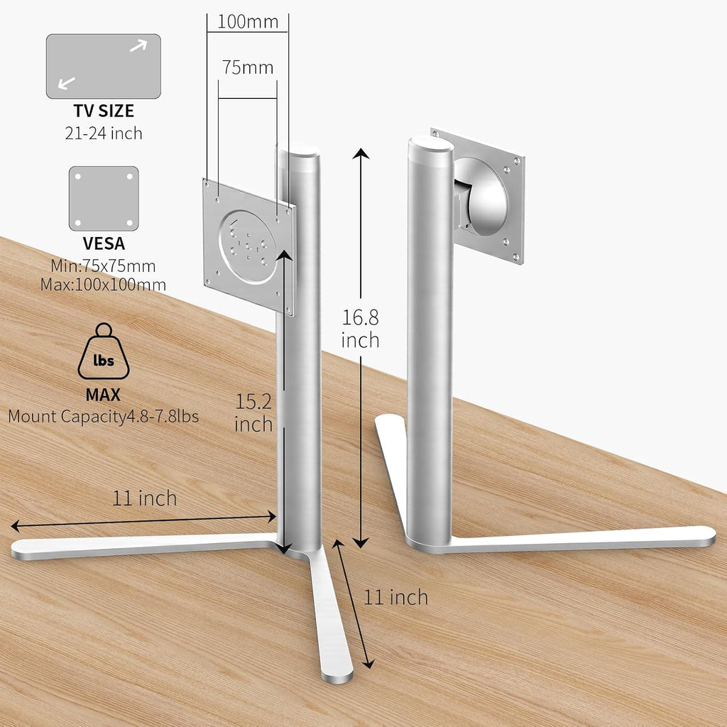 Soporte de monitor VESA de aluminio para monitor Peso 4.8-7.8 lb