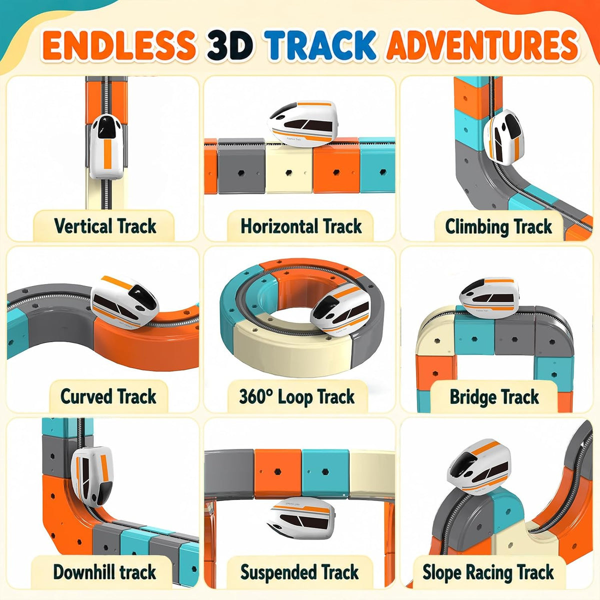 Juego de tren eléctrico de 75 piezas para niños con elevador automático e