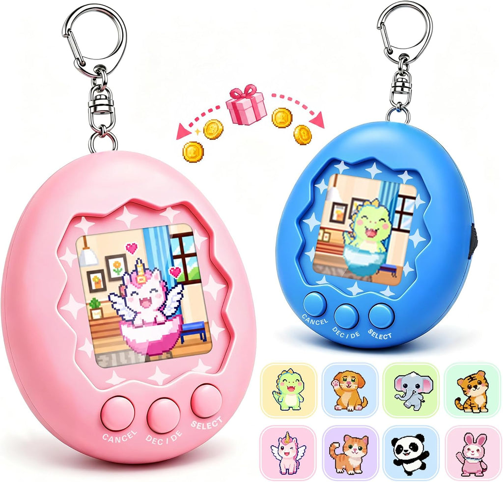 Paquete de 2 mascotas electrónicas recargables, 8 opciones de mascotas
