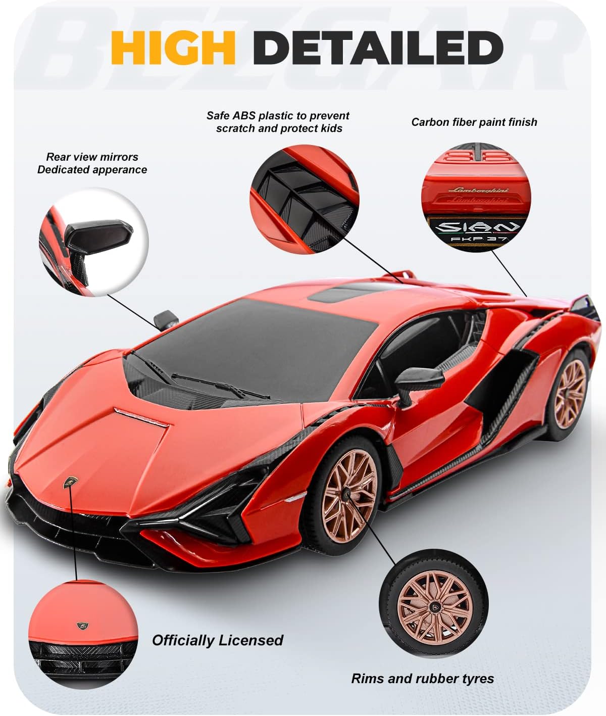 BEZGAR Autos a control remoto - Escala 1:24 Serie RC con licencia o...