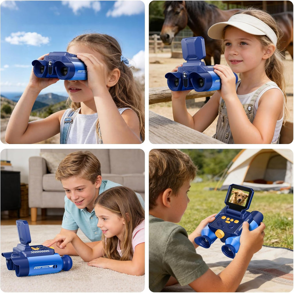 Binoculares para niños con visión nocturna - Telescopio de cámara digital