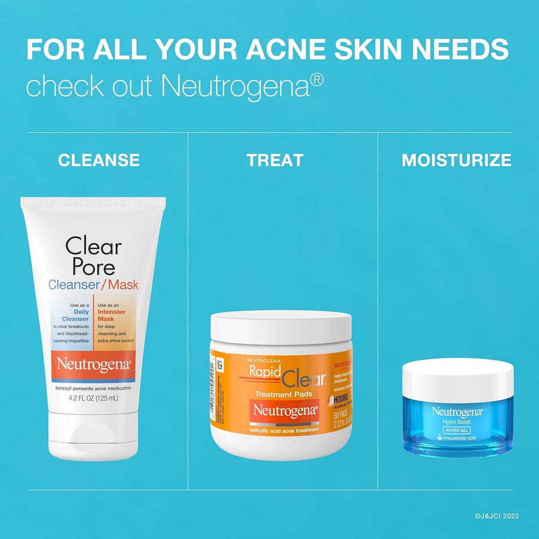 Neutrogena Clear Pore - Limpiador facial 2 en 1 con caolín y arcill...