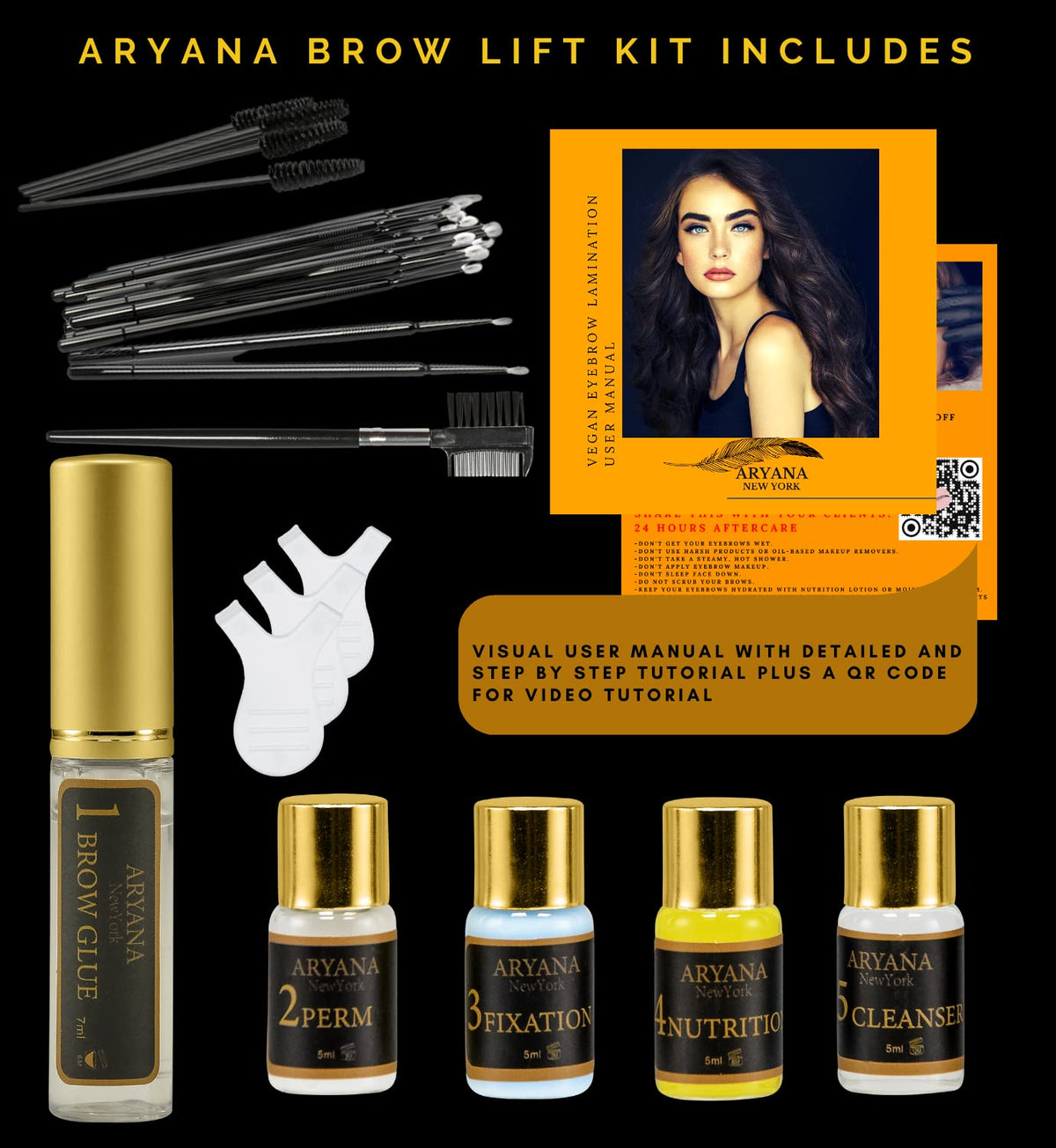 ARYANA NEW YORK Kit de laminación de cejas | Kit de elevación de ce...
