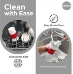 Copco Acadia Taza de viaje (paquete de 4), taza de café aislada de 16 onzas con plástico de doble pared, tapa a prueba de fugas, apta para microondas y lavavajillas, funda antideslizante, bebidas