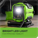 Greenworks Inflador de neumáticos inalámbrico de 24 V, compresor de...