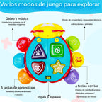 Juguete para gatear para bebés, juguete de aprendizaje musical iluminado