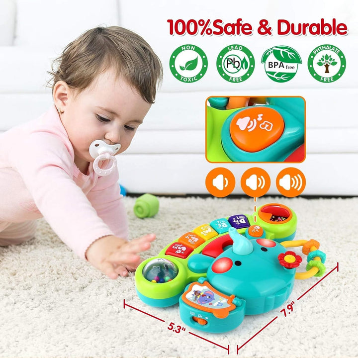 Piano de juguete para bebés de 6 a 12 meses, música iluminada, jugu...
