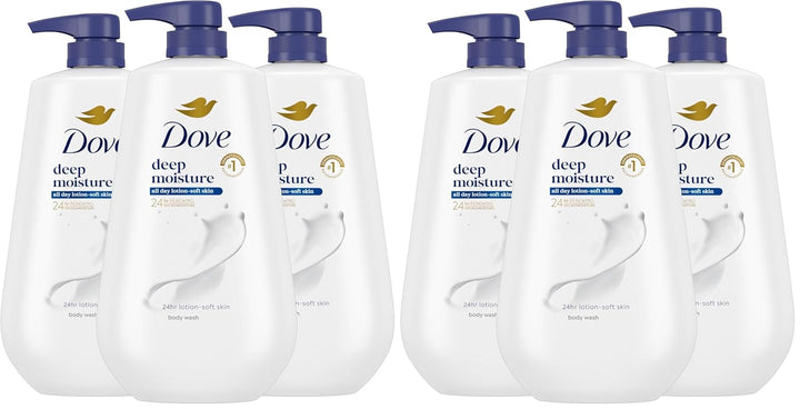 Dove Gel de baño con bomba de humedad profunda para 24 horas loción...