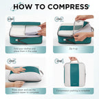 OlarHike Juego de 10 cubos de compresión para artículos esenciales de viaje, bolsas compresibles expandibles ahorradoras de espacio para organizar la ropa, bolsas de ropa de equipaje con más de 1000