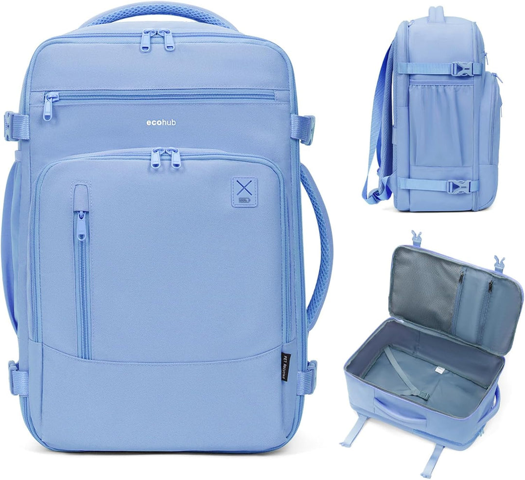 ECOHUB Mochila de Viaje Mochila de Equipaje de Mano, Azul claro, Mo...