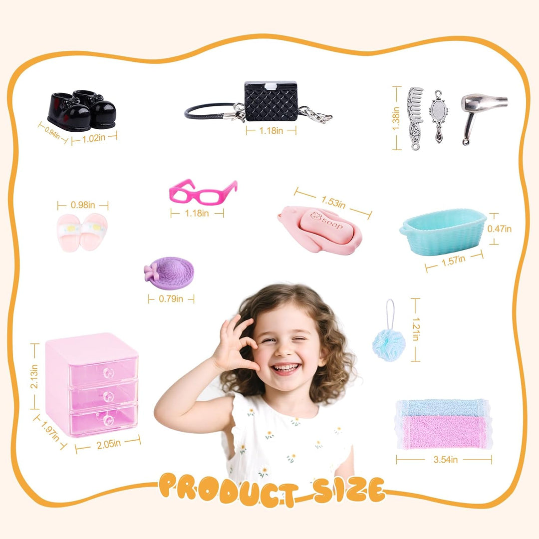 Juego de 76 piezas de accesorios para casa de muñecas en