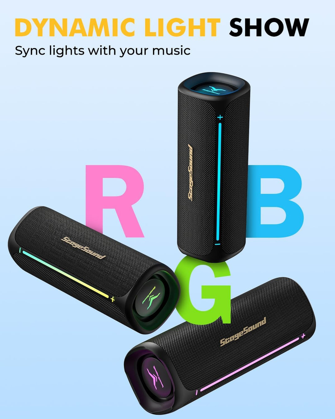 Altavoz Bluetooth inalámbrico portátil, altavoz impermeable IP67 pa...